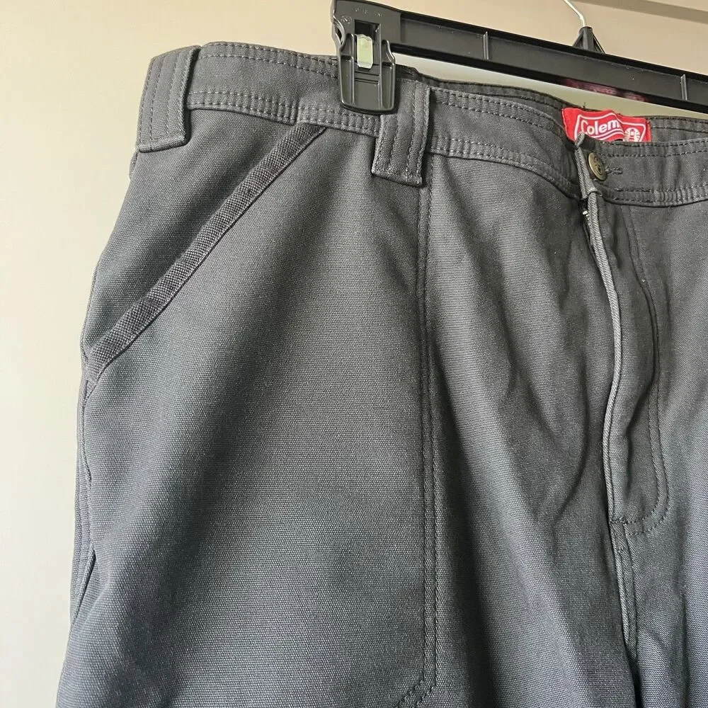 Coleman Mens Fleece Lined Utility Pants 40X32 Black Hiking Outdoor Camping‎ EUC